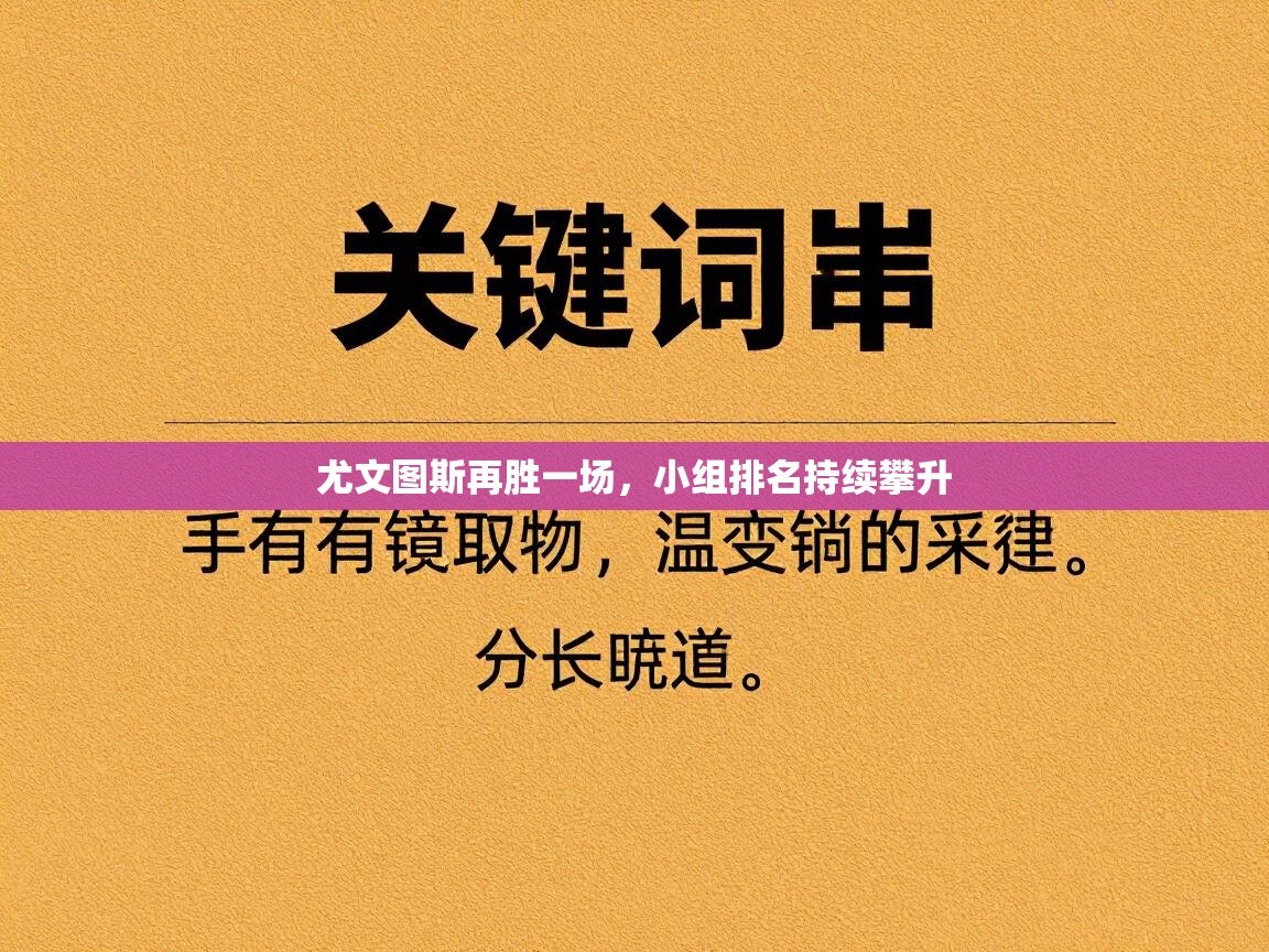 尤文图斯再胜一场,小组排名持续攀升 第1张
